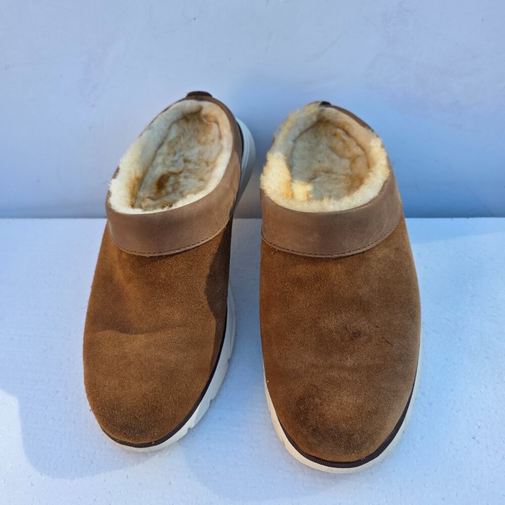 L.L.Bean KennebecBrown Suede Real Lamb Fur Shearling Clogs Shoes Women's 6M - Picture 11 of 14